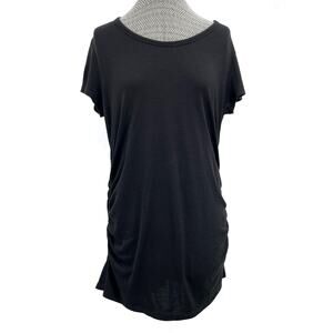 Black Knit Neutral Maternity Top Short Sleeve Gathered Stretch Market & Spruce L